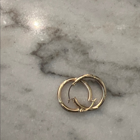 14K Solid Gold Hoop Earrings Melvin Joyería Venezuela brand new - Picture 2 of 8